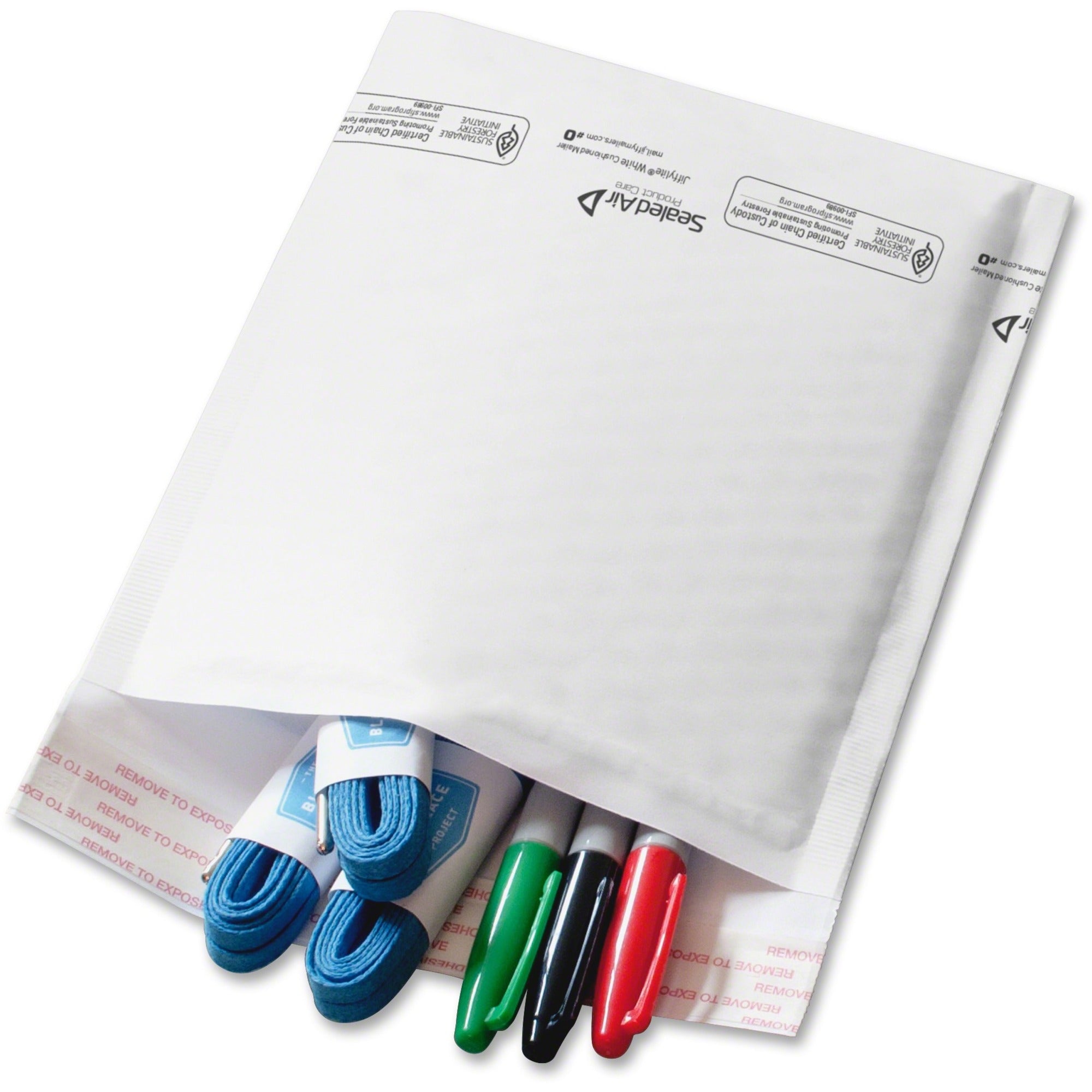 Sealed Air Jiffylite Bubble Self-Seal Mailer - Bubble - #2 - 8 1/2" Width x 12" Length - Self-sealing - White - Kraft - 100 / Carton