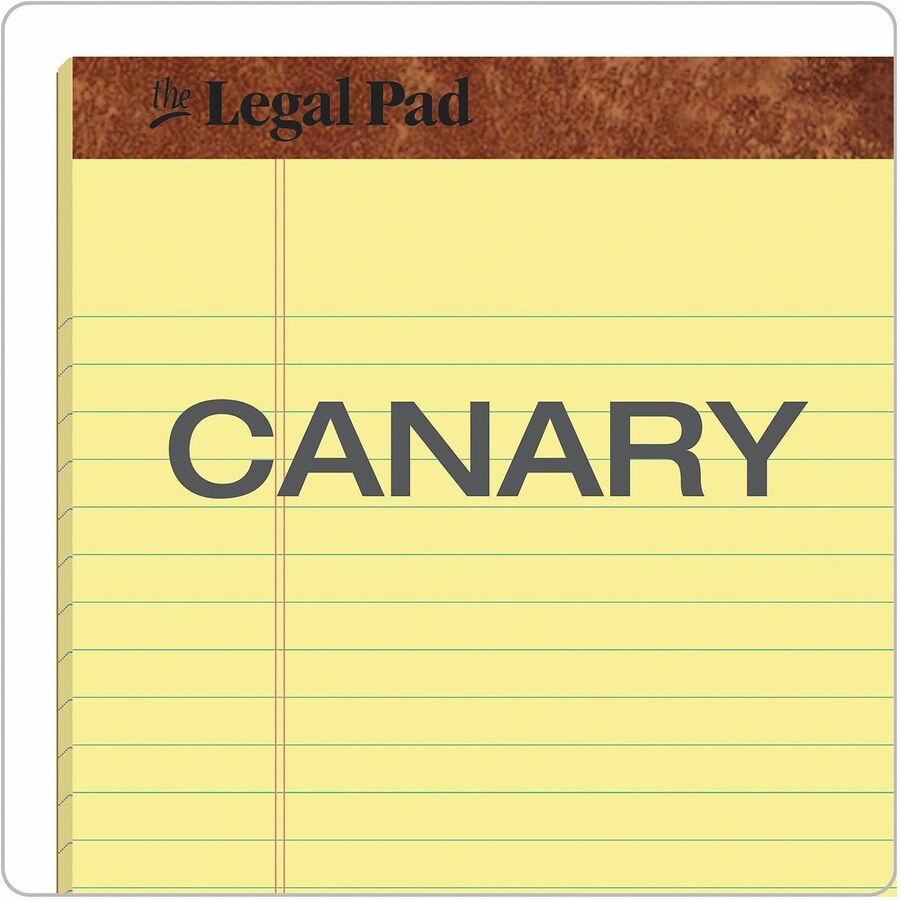 TOPS The Legal Rule Writing Pads - Legal - 50 Sheets - Double Stitched - 0.34" Ruled - 16 lb Basis Weight - Legal - 8 1/2" x 14" Sheet Size - Canary Paper - Perforated, Hard Cover, Heavyweight - 1 Dozen
