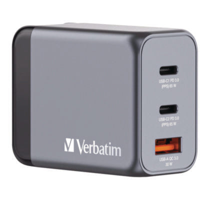 Verbatim® 65W 3-Port GaN Wall Charger