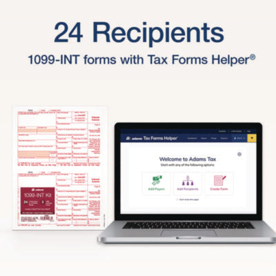 Adams® 4-Part 1099-INT Tax Forms with Tax Forms Helper®