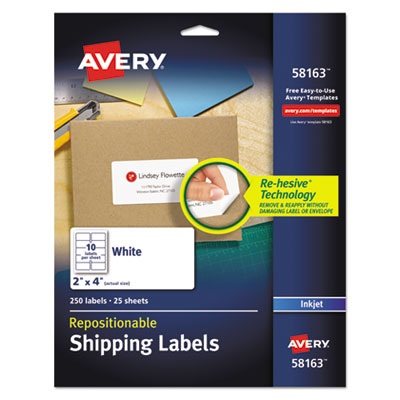 Avery® Repositionable Labels with Sure Feed® Technology