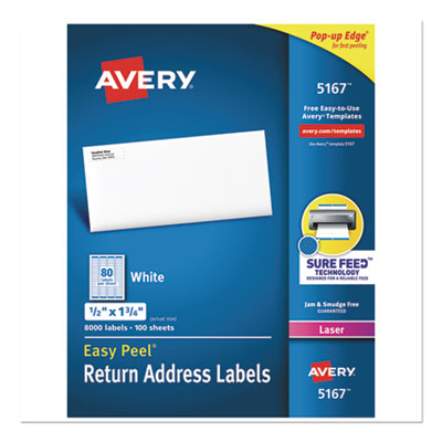 Avery® Easy Peel® White Address Labels with Sure Feed® Technology