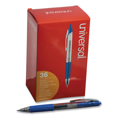 Universal™ Comfort Grip® Clear Barrel Retractable Gel Ink Roller Ball Pen