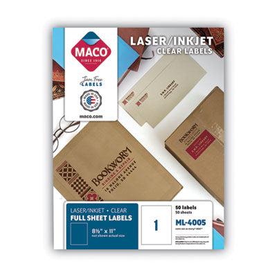 MACO® Matte Clear Printable Shipping & Return Address Labels