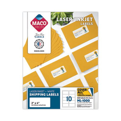 MACO® Cover-All™ Opaque Laser/Inkjet Shipping Labels