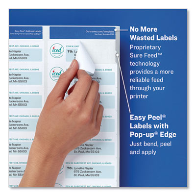 Avery® Glossy Clear Easy Peel® Mailing Labels with Sure Feed® Technology