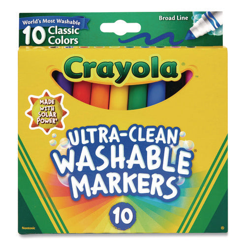 Ultra-clean Washable Markers, Broad Bullet Tip, Assorted Colors, 10/pack