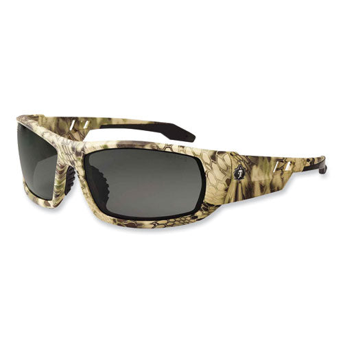 Skullerz Odin Safety Glasses, Kryptek Highlander Nylon Impact Frame, Polarized Smoke Lens