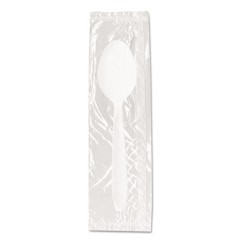 Reliance Mediumweight Cutlery, Individually Wrapped, Spoon, Plastic, White, 1,000/carton