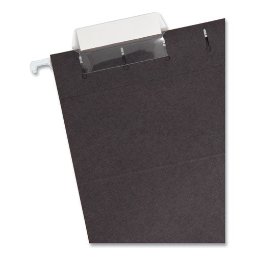 Colored Hanging File Folders With 1/5 Cut Tabs, Letter Size, 1/5-cut Tabs, Black, 25/box