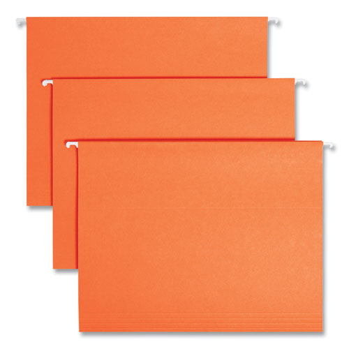 Colored Hanging File Folders With 1/5 Cut Tabs, Letter Size, 1/5-cut Tabs, Orange, 25/box